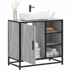 vidaXL Wastafelkast 65x33x60 cm bewerkt hout grijs sonoma, Huis en Inrichting, Badkamer | Badkamermeubels, Verzenden, Nieuw, Minder dan 100 cm