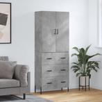 vidaXL buffetkast 69,5x34x180 cm bewerkt hout betongrijs, Huis en Inrichting, Verzenden, Nieuw, 50 tot 100 cm, Minder dan 100 cm