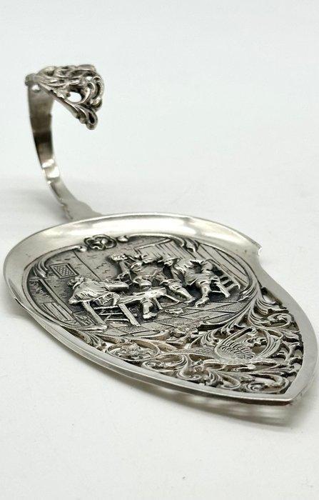 No reserve-Antieke ajour gezaagde zilveren Taartschep met, Antiek en Kunst, Antiek | Goud en Zilver