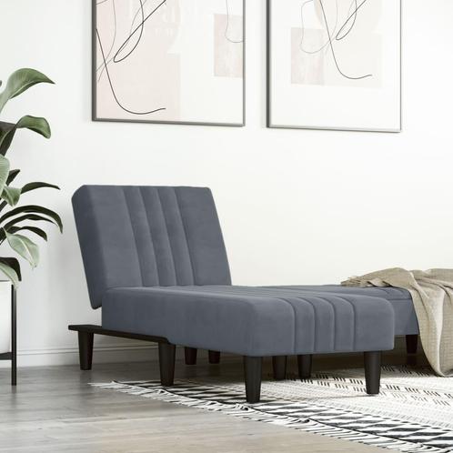 vidaXL Chaise longue fluweel donkergrijs, Huis en Inrichting, Banken | Sofa's en Chaises Longues, Nieuw, Verzenden