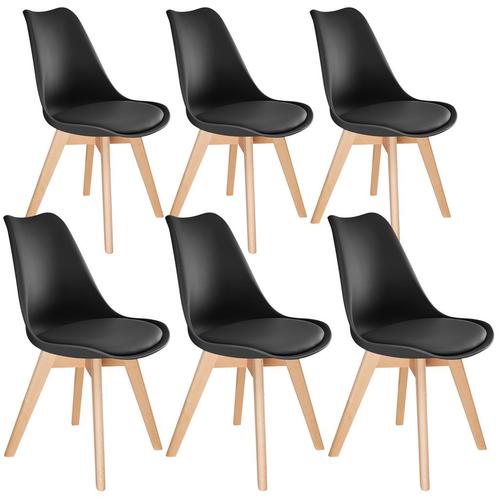 Eetkamerstoelen Frederikke - zwart, Set van 6, Huis en Inrichting, Stoelen, Verzenden