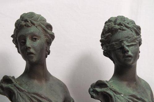 G. Ricci. - sculptuur, 2x Buste - 2,4 kg - 15 cm - Brons -, Antiek en Kunst, Curiosa en Brocante