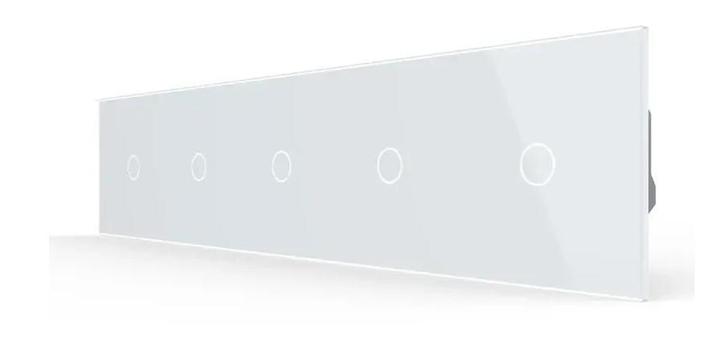 Livolo Glazen Touch Dimmer Schakelaar | 5-voudig | Wit |, Doe-het-zelf en Verbouw, Elektra en Kabels, Schakelaar, Nieuw, Ophalen of Verzenden