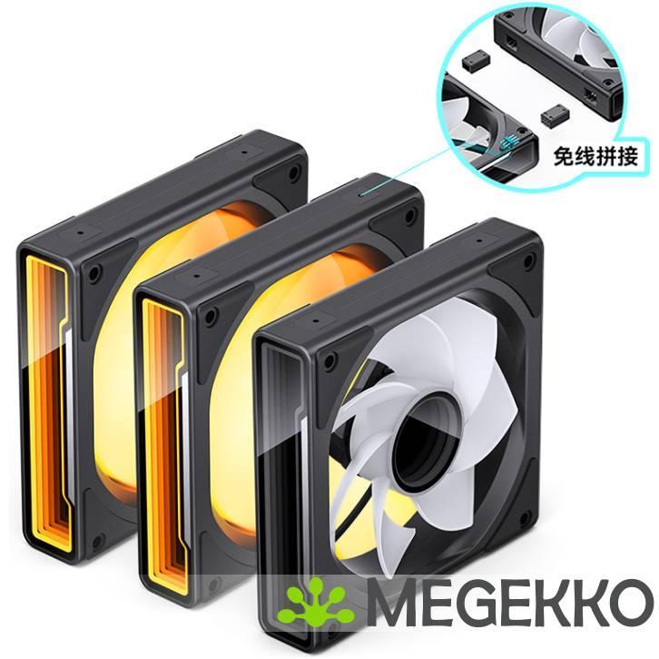 Jonsbo ZK-120BR 3-pack A-RGB Black Reverse Blade, Computers en Software, Computerkoelers, Nieuw, Verzenden