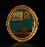 Spiegel - Goudverguld hout - gegraveerd - geciseleerd