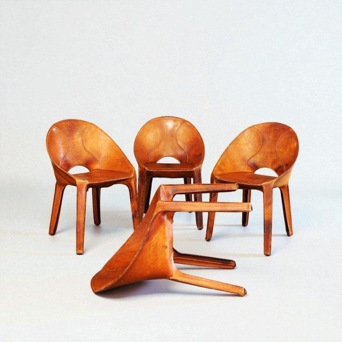 Cassina - Mario Bellini - Lira e Liuto - Stoel (4) - cognac, Antiek en Kunst, Kunst | Designobjecten