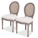 vidaXL Eetkamerstoelen 2 st stof crèmekleurig, Huis en Inrichting, Stoelen, Verzenden, Nieuw