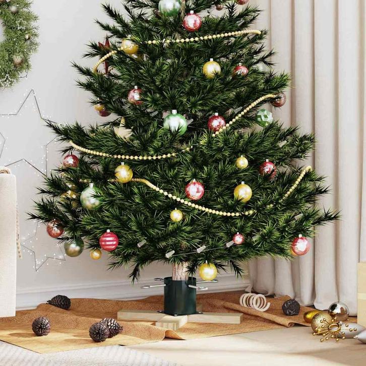 vidaXL Kerstboomstandaard Groen 50 x 50 x 16 cm Massief, Diversen, Kerst, Nieuw, Verzenden