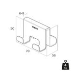 Handdoekhaak Voor Douchecabine Tiger Caddy 6-8 mm Dubbel RVS, Ophalen of Verzenden, Nieuw