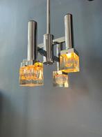 Chrome Vintage Sputnik Space Age Chandelier with Cube Clear, Huis en Inrichting, Lampen | Kroonluchters, Ophalen of Verzenden