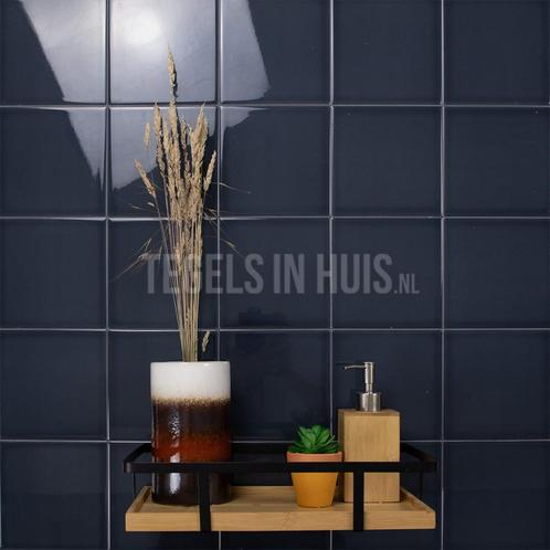 Wandtegel capsule inkt blauw 15x15 wandtegel tegeloutlet, Doe-het-zelf en Verbouw, Tegels, Wandtegels, Nieuw, 10 m² of meer, Keramiek