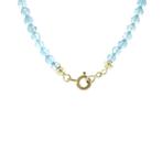 Vintage aquamarijn collier met gouden sluiting 14 kt, Ophalen of Verzenden, Nieuw