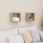 vidaXL Wandschappen kubus 2 st 26x15x26 cm sonoma, Huis en Inrichting, Woonaccessoires | Wandplanken en Boekenplanken, Verzenden