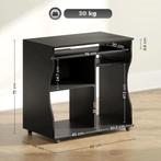 TRUUSK Computertafel Bureau Op Wielen - Met Toetsenbordlade, Huis en Inrichting, Verzenden