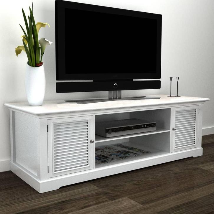 vidaXL Tv-meubel wit hout, Huis en Inrichting, Kasten | Televisiemeubels, 25 tot 50 cm, Nieuw, Overige houtsoorten, Minder dan 100 cm