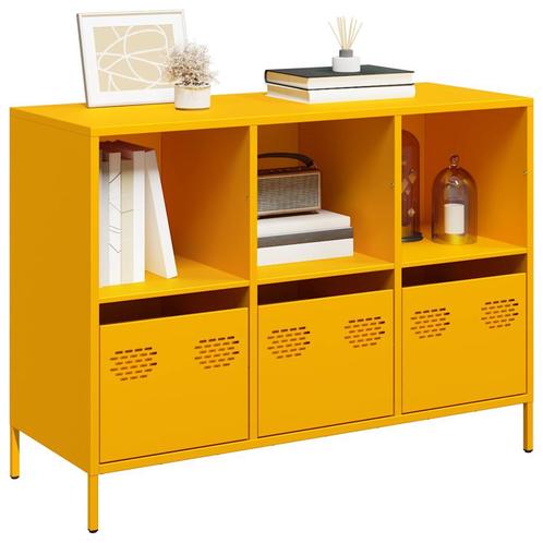 vidaXL Dressoir 101,5x39x73,5 cm koudgewalst staal, Huis en Inrichting, Kasten | Dressoirs, Nieuw, Metaal, Verzenden