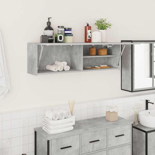 vidaXL Badkamerwandkast 100x25x30 cm bewerkt hout betongrijs, Huis en Inrichting, Tafels | Kaptafels, Nieuw, Verzenden