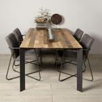 *WOONWINKEL* Tower Living Pandora Eettafel Teak Hout Met Dun, Huis en Inrichting, Tafels | Eettafels, Verzenden, Nieuw