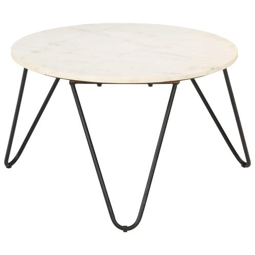 vidaXL Salontafel 65x65x42 cm echt steen met marmeren, Huis en Inrichting, Tafels | Salontafels, 50 tot 100 cm, Nieuw, Overige materialen