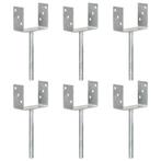 vidaXL Grondankers 6 st 12x6x30 cm gegalvaniseerd staal, Doe-het-zelf en Verbouw, IJzerwaren en Bevestigingsmiddelen, Verzenden