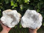 Melkachtig kwarts Geode - Hoogte: 18 cm - Breedte: 35 cm-, Verzamelen, Mineralen en Fossielen