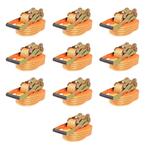 vidaXL Spanbanden 2 ton 8mx50mm oranje 10 st, Doe-het-zelf en Verbouw, Verzenden, Nieuw