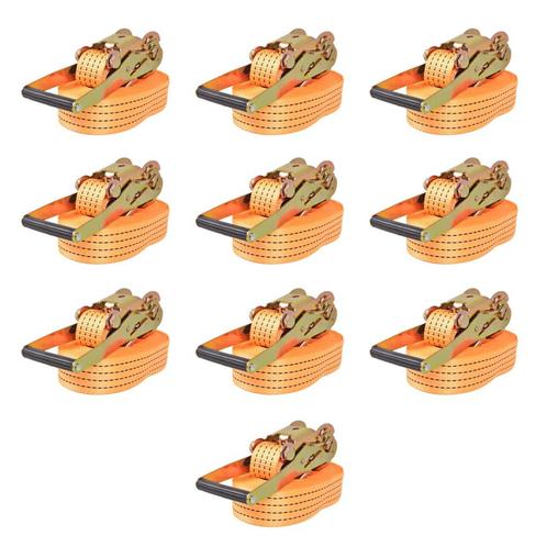 vidaXL Spanbanden 2 ton 8mx50mm oranje 10 st, Doe-het-zelf en Verbouw, IJzerwaren en Bevestigingsmiddelen, Nieuw, Verzenden