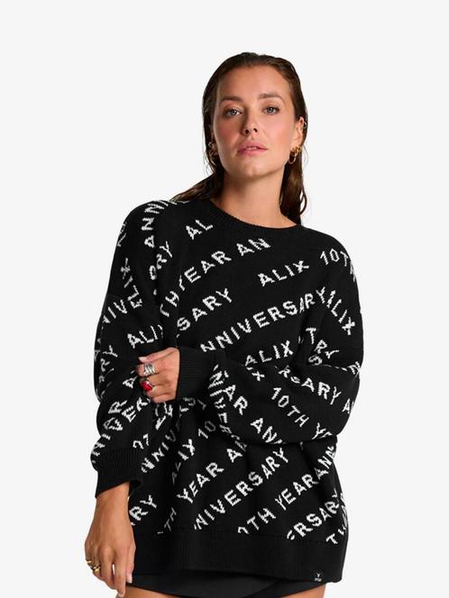 -20% Alix The Label  Alix The Label Dames trui text  maat 36, Kleding | Dames, Truien en Vesten, Zwart, Nieuw, Verzenden