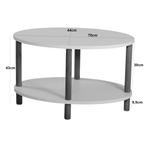 [en.casa] Salontafel Højreby 43x70x44 cm ovaal marmer creme, Huis en Inrichting, Tafels | Salontafels, Verzenden, Nieuw