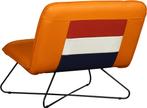 Oranje leren design stoel zonder armleuning - Loveseat - Ora, Nieuw, 75 tot 100 cm, Modern, Leer