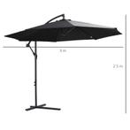 TRUUSK Parasol Zweefparasol, Zwengelparasol Met Zwengel, Ron, Verzenden, Nieuw