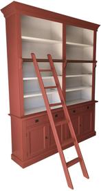 Boekenkast rood met trap Kesteren 200 x 240cm, Huis en Inrichting, Kasten | Boekenkasten, Ophalen of Verzenden, Nieuw
