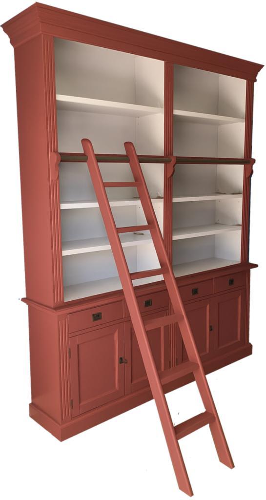 Boekenkast rood met trap Kesteren 200 x 240cm, Huis en Inrichting, Kasten | Boekenkasten, Ophalen of Verzenden