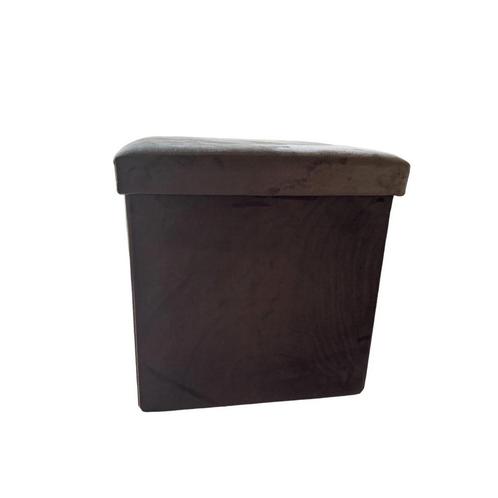 Poef met Opbergruimte - Bruin - Suede - 40 cm x 40 cm x 40, Huis en Inrichting, Banken | Voetenbanken en Poefen, Nieuw, Verzenden
