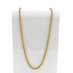 Gouden vierkante koningsschakel ketting | 92 cm, Ophalen of Verzenden, Gebruikt, Overige kleuren, Goud