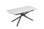 Uitschuifbare eettafel MIKADO 180-230cm wit keramiek zwart, Huis en Inrichting, Ophalen of Verzenden, Nieuw