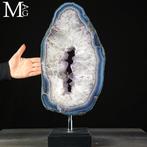 Natuurlijke geode-snijstuk uit Brazilië Amethist en Blauwe