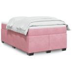 vidaXL Boxspring met matras fluweel roze 120x200 cm, Huis en Inrichting, Slaapkamer | Bedden, Verzenden, Nieuw, Twijfelaar, 120 cm