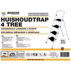 Benson Huishoudtrap - 4 treden - inklapbaar - anti-slip -..., Doe-het-zelf en Verbouw, Ladders en Trappen, Ophalen of Verzenden