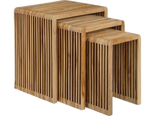 Mica Decorations Yonker Bijzettafel - Set van 3 - L44 x B34, Huis en Inrichting, Woonaccessoires | Overige, Nieuw, Verzenden