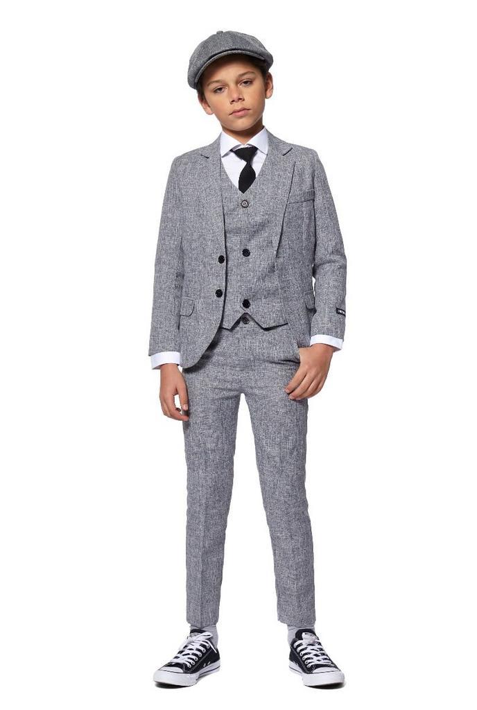 Roaring 20s Kostuum Grijs Kind Premium, Kleding | Heren, Carnavalskleding en Feestkleding, Nieuw, Ophalen of Verzenden