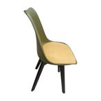 Groene kunststof kuipstoel met gestoffeerde zitting –, Huis en Inrichting, Ophalen of Verzenden, Gebruikt, Groen