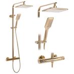 REA Thermostatische regendouche - glans goud - 25 cm - lu..., Ophalen of Verzenden, Nieuw