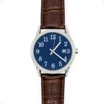 Tyme Cambridge Heren Horloge - 38mm Blauw/Bruin - Horloges, Diversen, Kerst, Ophalen of Verzenden, Zo goed als nieuw