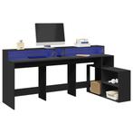 vidaXL Bureau met LED-verlichting 200x104x91 cm bewerkt hout, Huis en Inrichting, Bureaus, Verzenden, Nieuw