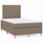 vidaXL Boxspring met matras stof taupe 120x190 cm, Verzenden, Nieuw, 190 cm of minder, Twijfelaar