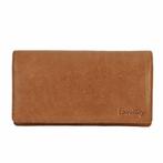 Landley Dames Harmonica Portemonnee Leer RFID Cognac Bruin, Sieraden, Tassen en Uiterlijk, Portemonnees, Verzenden, Nieuw, Overige merken