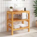 vidaXL Wastafelkast met 2 schappen 74x45x75 cm massief hout, Verzenden, Nieuw