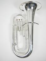 Occasion Euphonium Courtois 163-2 verzilverd 3 ventielen, Ophalen of Verzenden, Gebruikt, Met koffer of draagtas