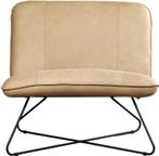 Grijze leren industriële fauteuils zonder armleuning - Ranc, Huis en Inrichting, Nieuw, Ophalen of Verzenden, 75 tot 100 cm, Leer
